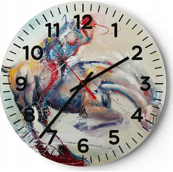 Hodiny Nástěnné hodiny do obýváku 40x40 Zvířata Kulatý Skleněné hodiny Loft Tiché