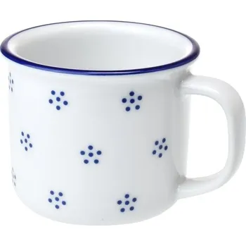 G.Benedikt 1882, Karlovy Vary Hrnek Retro "porcelánový plecháček" 180 ml Valbella modrá D9417