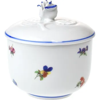 Cukřenka Český porcelán, Dubí Cukřenka 200 ml bez uch rakouská házenka s modrou linkou