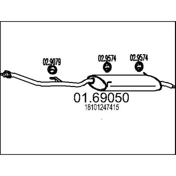 Tlumič výfuku Zadní tlumič výfuku MTS 01.69050