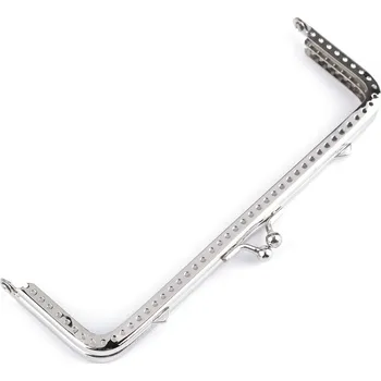 Rámeček na výrobu kabelky našívací 15,5x9 cm, barva nikl