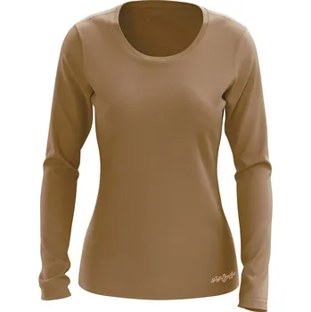 Dámské tričko Dámské funkční tričko SPORTY dlouhý rukáv cappuccino Bamboo Ultra CLASSIC - Hnědá / 3XL