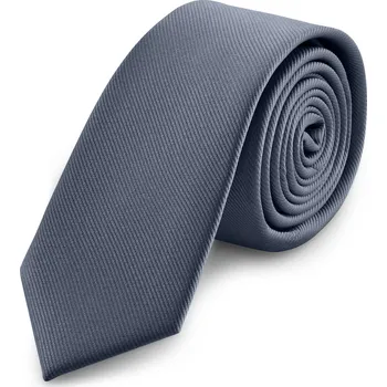 6cm úzká grafitová rypsová kravata - Trendhim