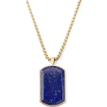 Náhrdelník Orisun | Náhrdelník z&nbsp;nerezové oceli zlaté barvy s&nbsp;psí známkou lapis lazuli - Arkai