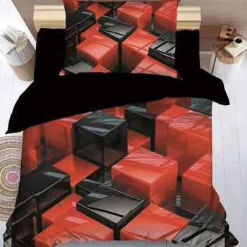 Povlečení Mikroflanelové povlečení krychle 140 x 200, 70 x 90 cm zipový uzávěr