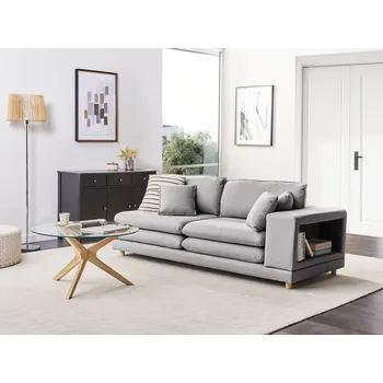 Pohovka Pohovka šedá čalouněná 2místná polstrovaná opěradla polštáře Flexibilní uspořádání Moderní sedačka do obývacího pokoje Beliani