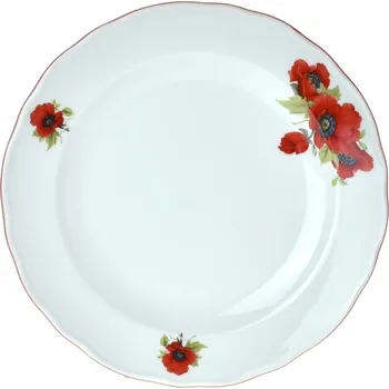 Český porcelán, Dubí Talíř mělký 26 cm Rokoko vlčí máky