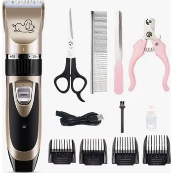 strojek na stříhání srsti Elektrický strojek se zastřihovačem a sadou na pedikúru pro psy, kočky a králíky FA024
