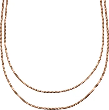 Náhrdelník Rico dvojitý řetízkový náhrdelník růžovo-zlaté barvy - Arkai