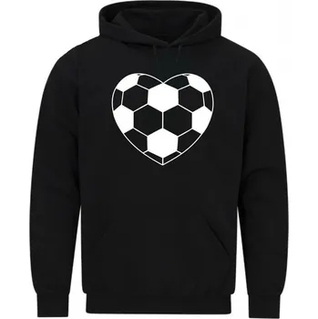 Pánská mikina Pánská mikina Srdce bije pro fotbal Football Heart (Skladem S-5XL) (Velikost: 5XL, Barva: Černá)