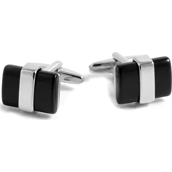 Manžetový knoflíček Manžetové knoflíčky černé a stříbrné barvy - Warren Asher