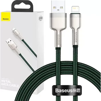 Datový kabel USB kabel pro Lightning Baseus Cafule, 2,4A, 1m (zelený)