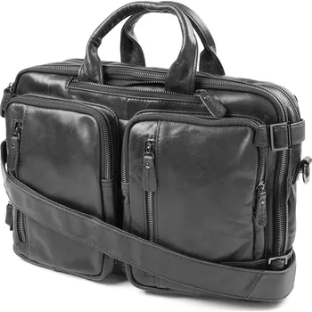 3 v 1 černá kožená taška Delton - Delton Bags