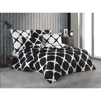 Povlečení Brotex Povlečení bavlna 140x200, 70x90cm Noir Zapínání: nitěný knoflík