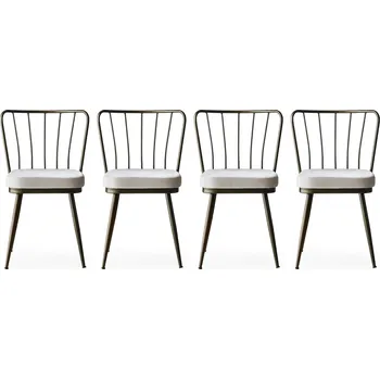 Jídelní židle Sada 4 ks jídelních židlí Yildiz hnědá/béžová