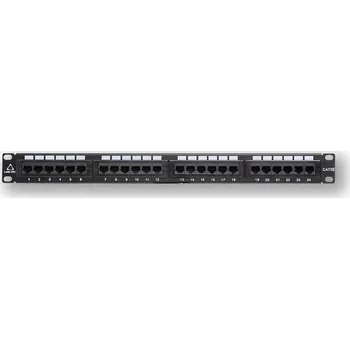 Patch panel PP-112 24P/C5E - černá 19" patch panel 1U, 24 portů C5E