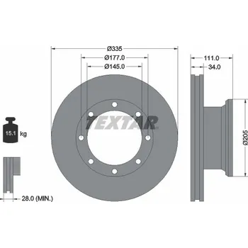 Brzdový kotouč Brzdový kotouč TEXTAR 93102300