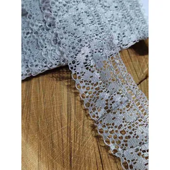 Krajka Volánek krajkový šíře 40 mm barva šedá