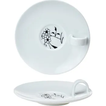 Český porcelán, Dubí Podšálek espresso 10 cm s ručně lepeným ouškem Bohemia Black