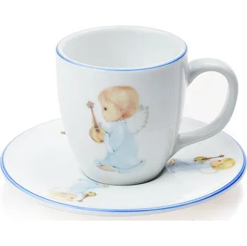 Český porcelán, Dubí Šálek s podšálkem 100 ml Harry na espresso - andílek modrý
