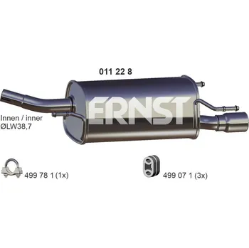 Tlumič výfuku Zadní tlumič výfuku ERNST 011228