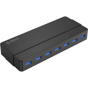 USB hub ORICO USB hub 7× USB 3.0, černý