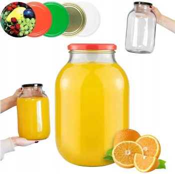 Zavařovací sklenice ZAVAŘOVACÍ SKLENICE 4l DŽEM ZAVAŘENINY LIKÉRY VÍČKO fi100