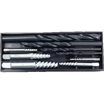 Sada vytahovačů zalomených šroubů s vrtáky