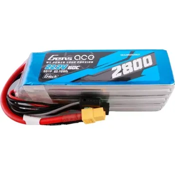 RC vybavení Gens ace G-Tech 2800mAh 22.2V 60C 6S1P Lipo Battery Pack with XT60 plug