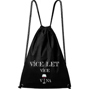 Městský batoh DOBRÝ TRIKO Bavlněný batoh s potiskem Více vína Barva: Černá