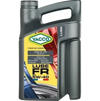 Autodíl Motorový olej YACCO Lube FR 5W-40, 5L