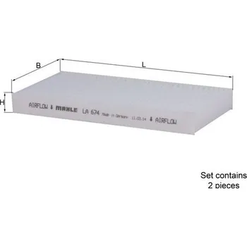 Ventilátor topení a klimatizace Filtr, vzduch v interiéru MAHLE LA 674/S