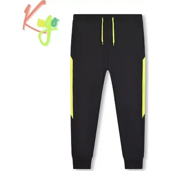 Chlapecké funkční tepláky Kugo WT7304B černá / zelený pruh