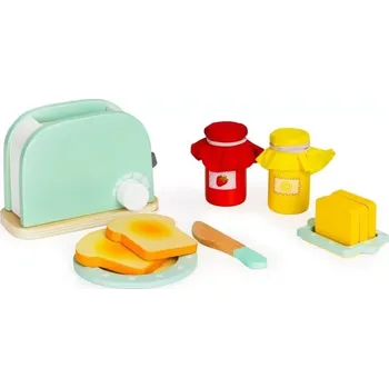 Dřevěná hračka Ecotoys dřevěný toustovač s příslušenstvím