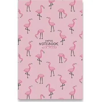 Zápisník Shkolyaryk Záznamní kniha Dog & Flamingo A6, tečkovaná 80 listů