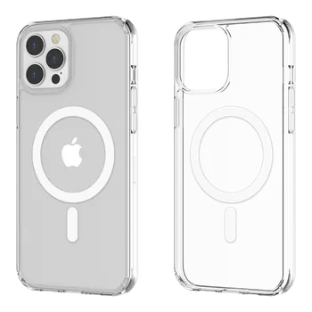 Pouzdro na mobilní telefon Průhledný tvrzený MagSafe kryt na iPhone 12 Pro Max