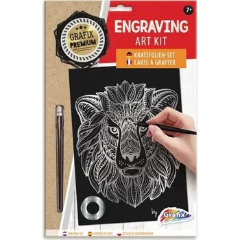 omalovánky stříbrný škrabací obrázek lev GRAFIX