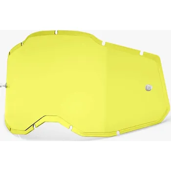 Motocyklové brýle 100percent náhradní plexi pro brýle 100% plexi Injected Racecraft 2/Accuri 2/Strata 2, žluté, Anti-fo