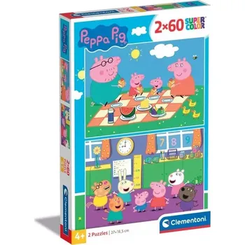 Puzzle CLEMENTONI Prasátko Peppa 2x60 dílků
