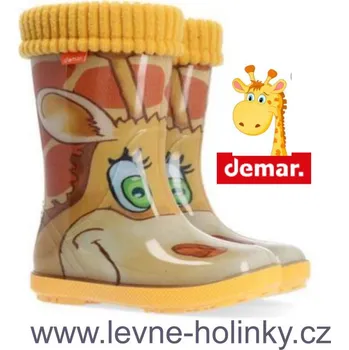 Dívčí holínky DEMAR dětské holínky Hawai LUX 0048 AK žirafa vel.20-27, --- - 26-27