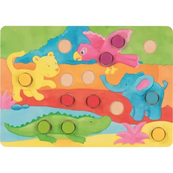 Dřevěná hračka Vkládací hra s kostkou Barvy GOKI