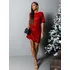 Dámské šaty Flitrované šaty s krátkým rukávem Ninone červené uni