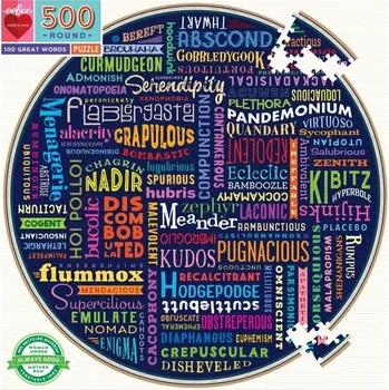 Puzzle EEBOO Kulaté 100 skvělých slov 500 dílků