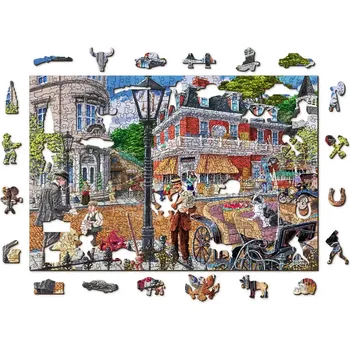 Puzzle WOODEN CITY Dřevěné Hlavní ulice 2v1 EKO 505 dílků