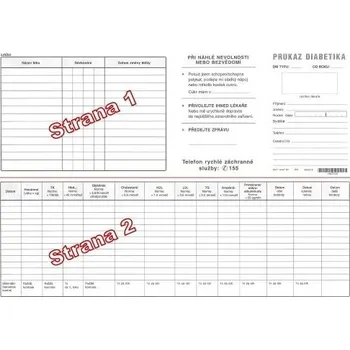 Tiskopis DITIS Průkaz diabetika (velký)