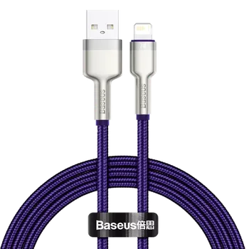 Datový kabel Baseus Cafule pletený USB–Lightning kabel 1 m, 2,4 A, fialový