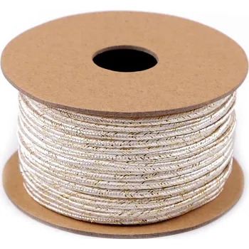 Sutaška šíře 3 mm, barva 3 zlatá sv. lurex