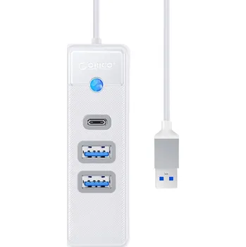 USB hub USB 3.2 rozbočovač / hub ORICO - USB-A na 2x USB-A + USB-C - 5Gbps rychlost - bílý