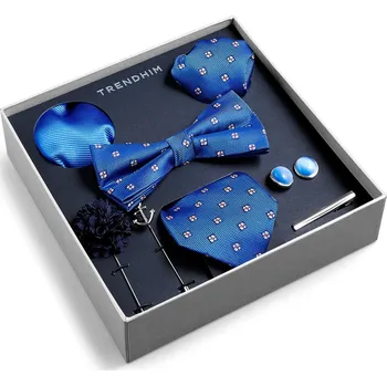 Dárková krabička Dárková krabička s&nbsp;doplňky k&nbsp;obleku | Sada v&nbsp;modré, bílé a stříbrné barvě - Trendhim