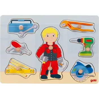 Dřevěná hračka Dřevěná vkládačka opravář Goki